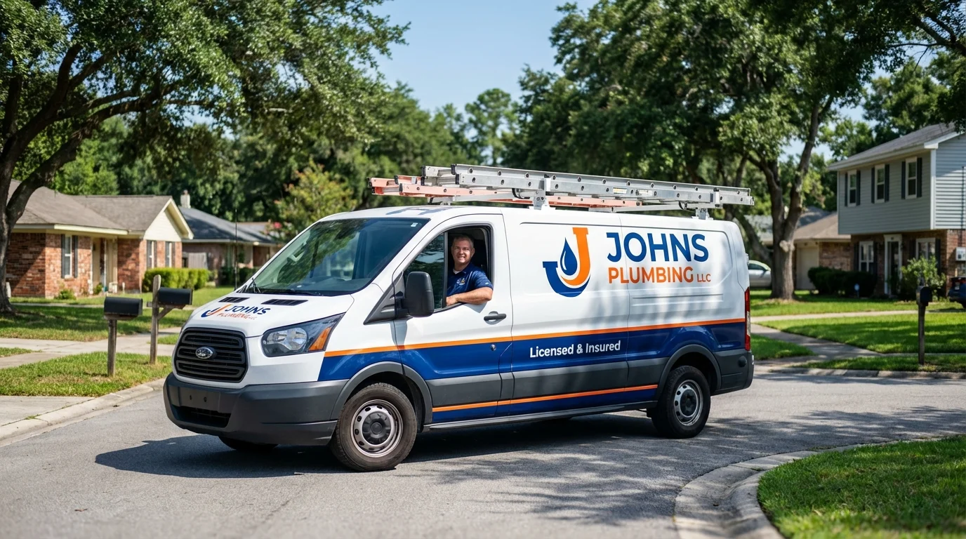 Johns Plumbing LLC service van in Villa Grove, IL