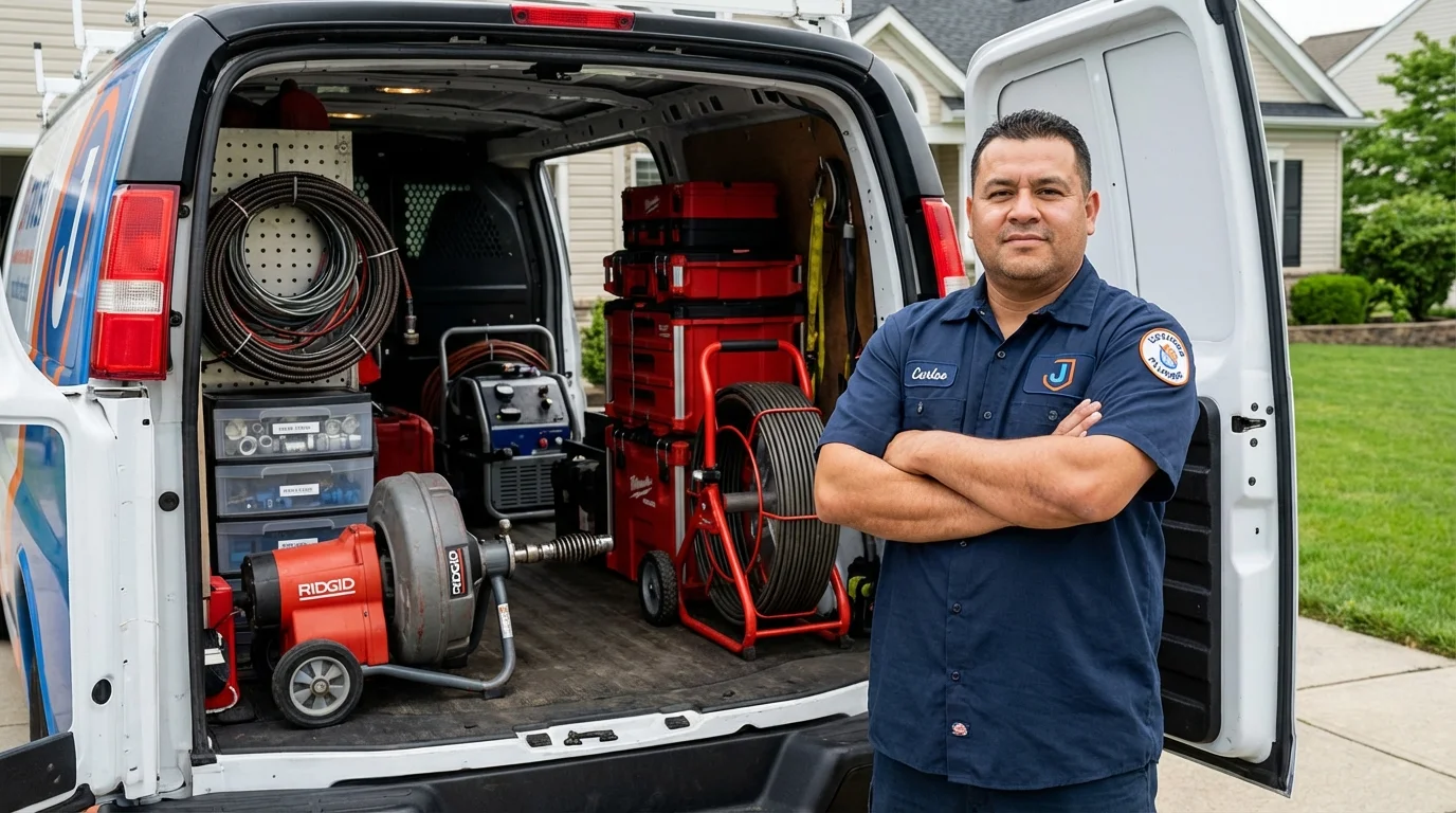 Professional drain cleaning equipment and Johns Plumbing LLC plumber in Villa Grove